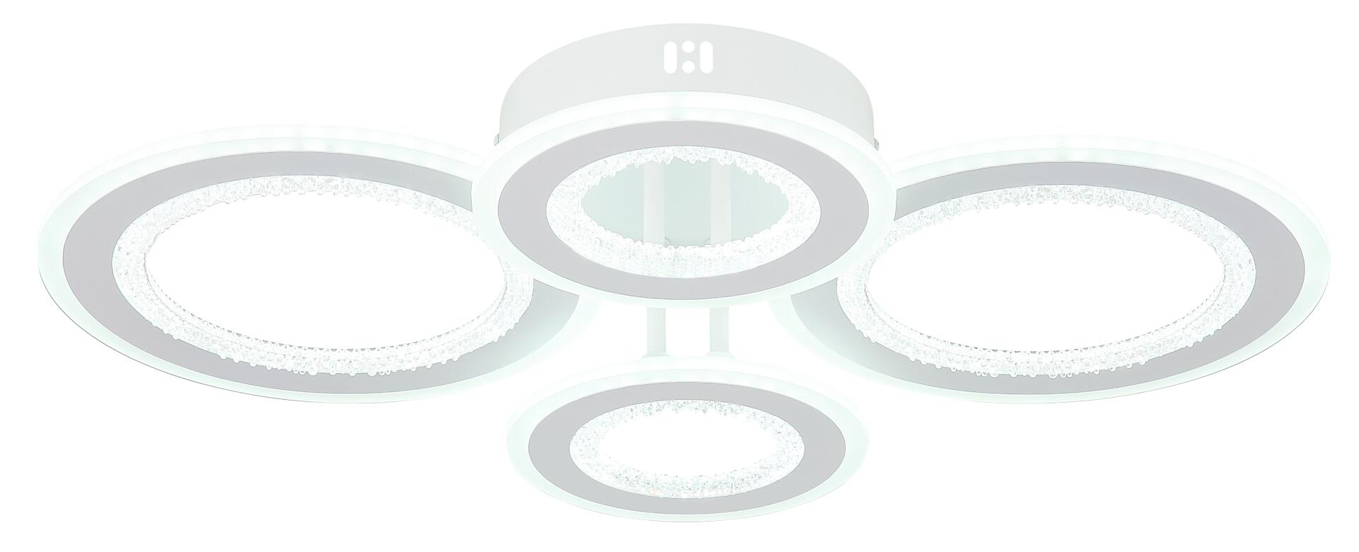 GLOBO LED-Deckenleuchte weiß klar Opal Kunststoff Metall B/H/L: ca. 42x12x59 cm 1 Brennstellen