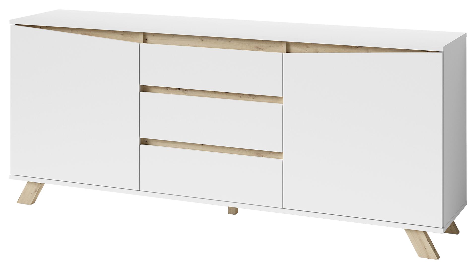 Sideboard VALENTIN weiß Eiche Nachbildung B/H/T: ca. 180x80x38 cm Sideboard VALENTIN weiß Eiche Nachbildung B/H/T: ca. 180x80x38 cm