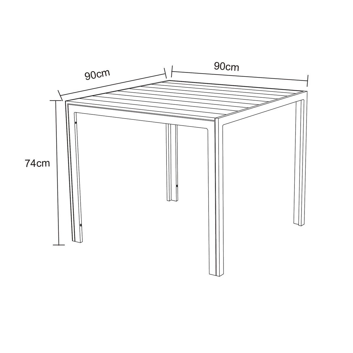 POCOline Gartentisch Mila schwarz Alu B/H/L: ca. 90x74x90 cm