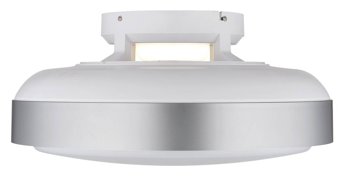 GLOBO LED-Deckenventilator Opal silber weiß Acryl Kunststoff H/D: ca. 20x45 cm 1 Brennstellen