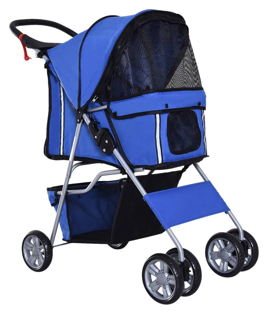 PawHut Hunde-Zubehör blau Edelstahl B/H/L: ca. 45x75x97 cm