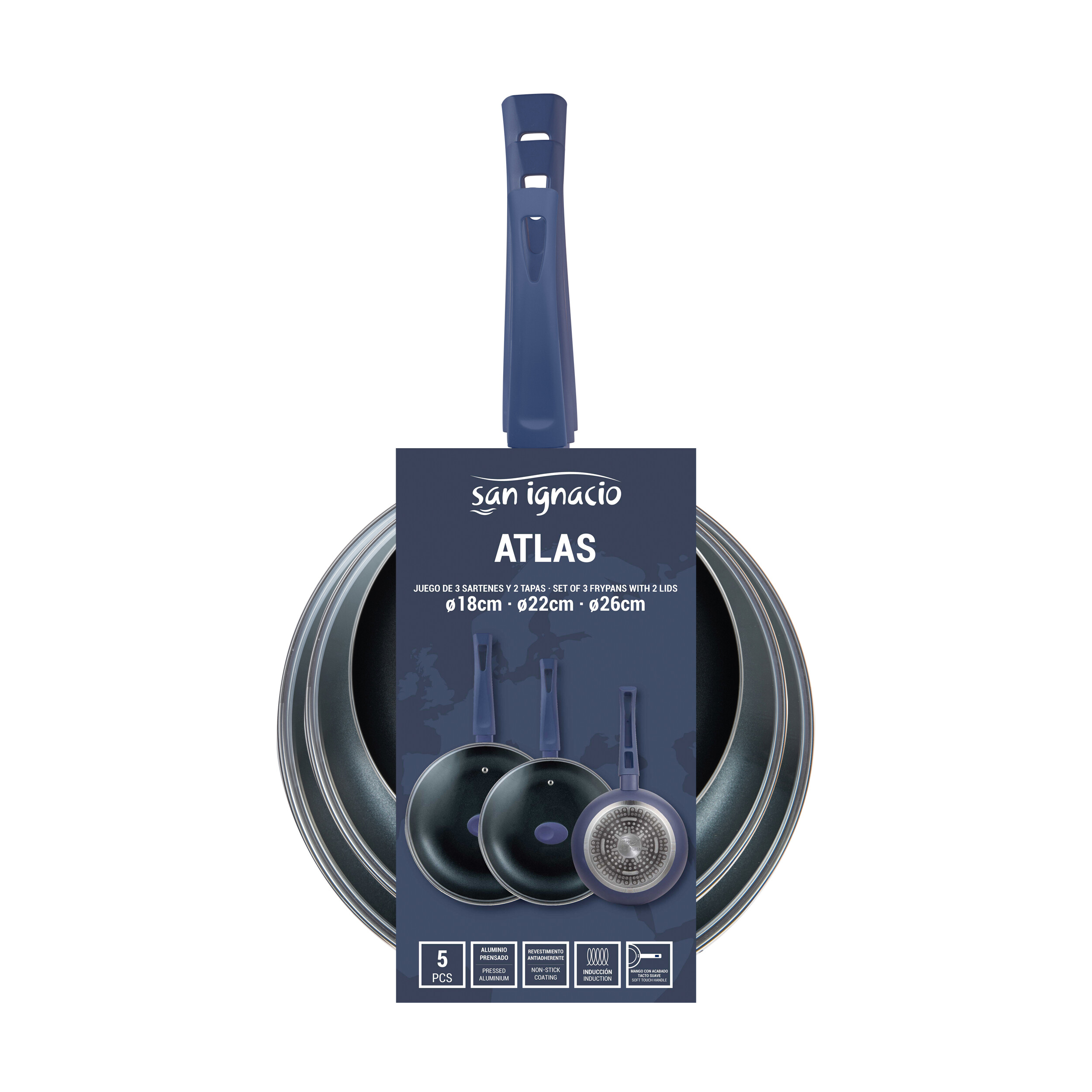 SAN IGNACIO Kochgeschirrset ATLAS schwarz Aluminium 5 tlg.