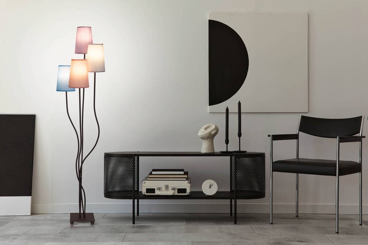 Näve Leuchten Stehleuchte 2040962 multicolor Textil Metall B/H/T: ca. 34x138x43 cm 4 Brennstellen