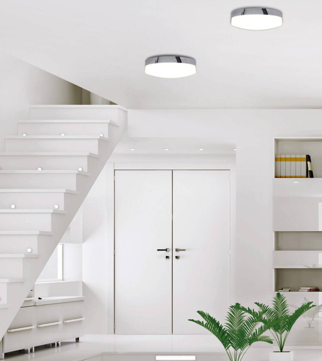 Näve Leuchten Deckenleuchte 1196761 Chrom Metall Kunststoff B/H/T: ca. 29x9x29 cm null 1 Brennstellen