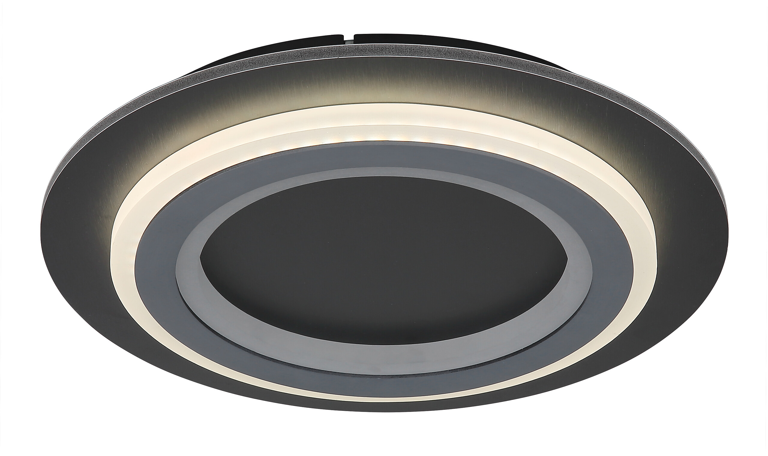 GLOBO LED-Deckenleuchte mattschwarz Opal grau Metall Kunststoff Acryl H/D: ca. 5,5x34 cm 1 Brennstellen