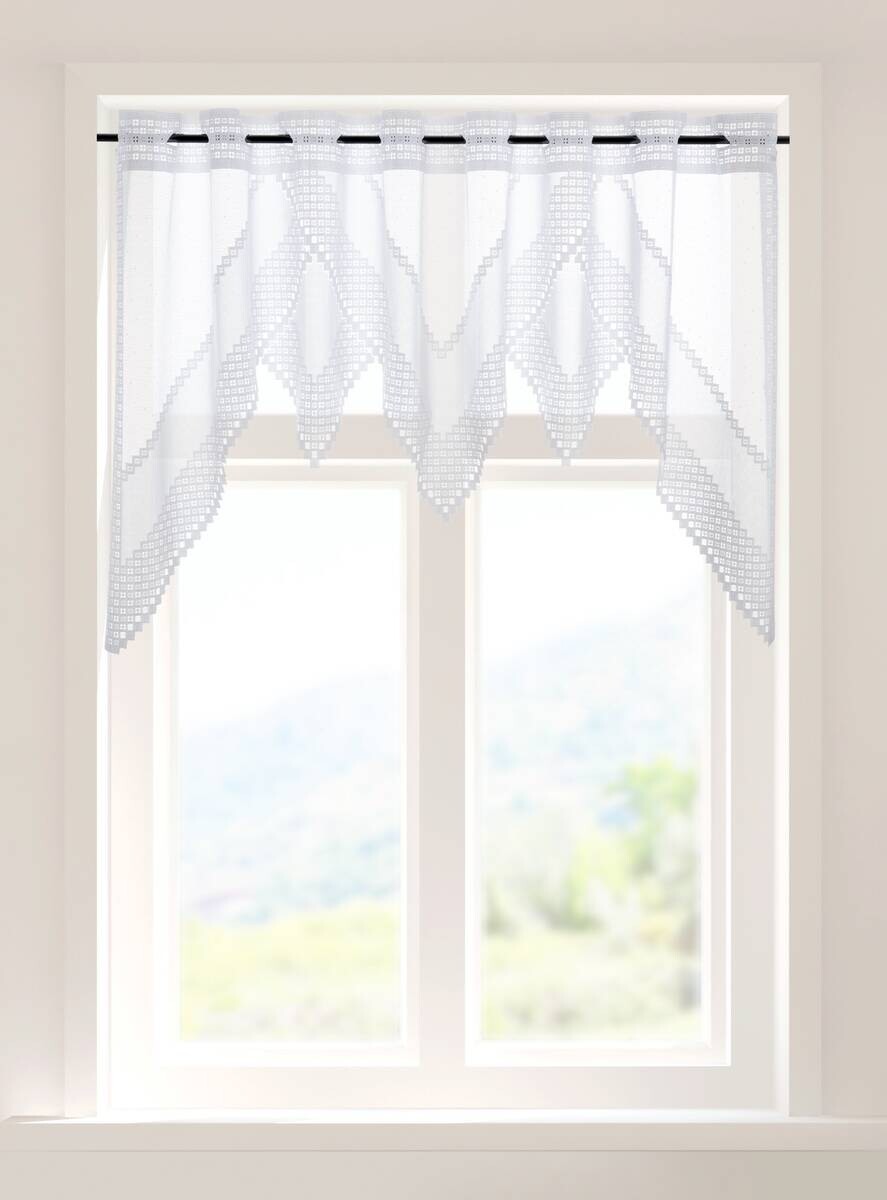 POCOline Scheibengardine Liebitz weiß B/L: ca. 140x60 cm