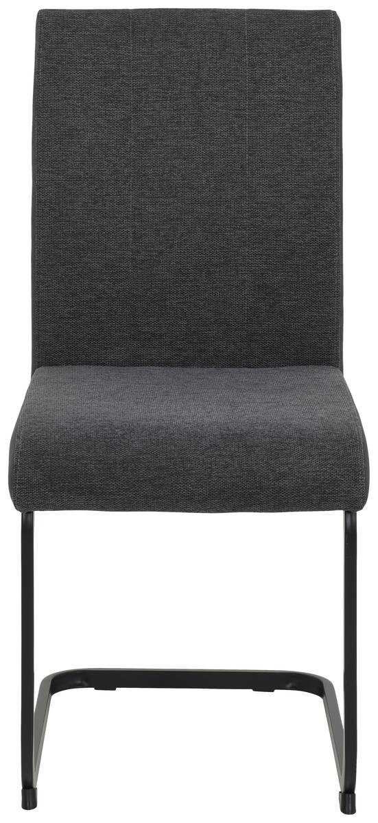 Stuhl 4er Set LINN anthrazit schwarz Webstoff Metall B/H/T: ca. 43x92x52 cm