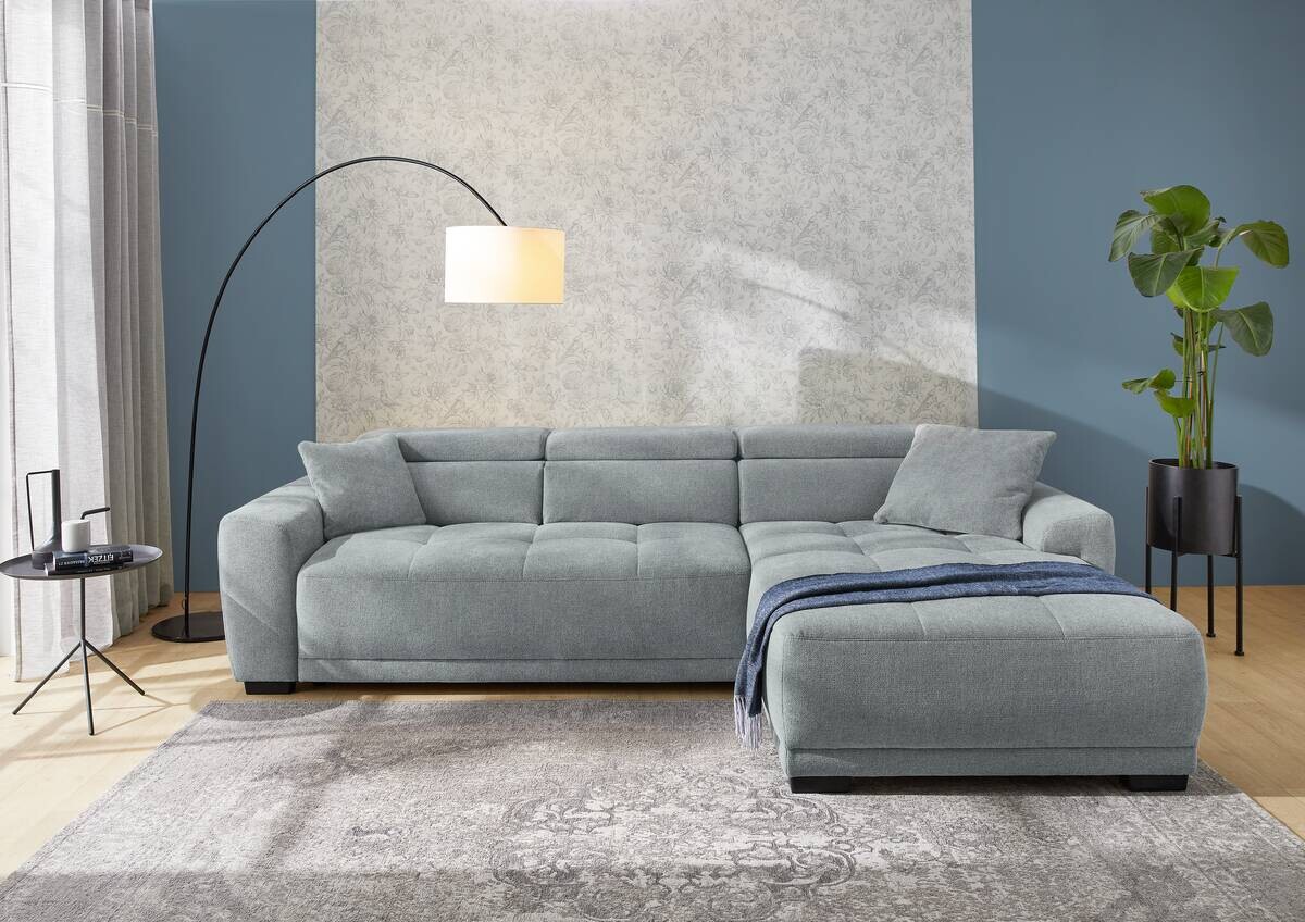 Ecksofa mit elektrischer Sitztiefenverstellung grau Microfaser B/H/T: ca. 296x105x200 cm Ecksofa mit elektrischer Sitztiefenverstellung grau Microfaser B/H/T: ca. 296x105x200 cm
