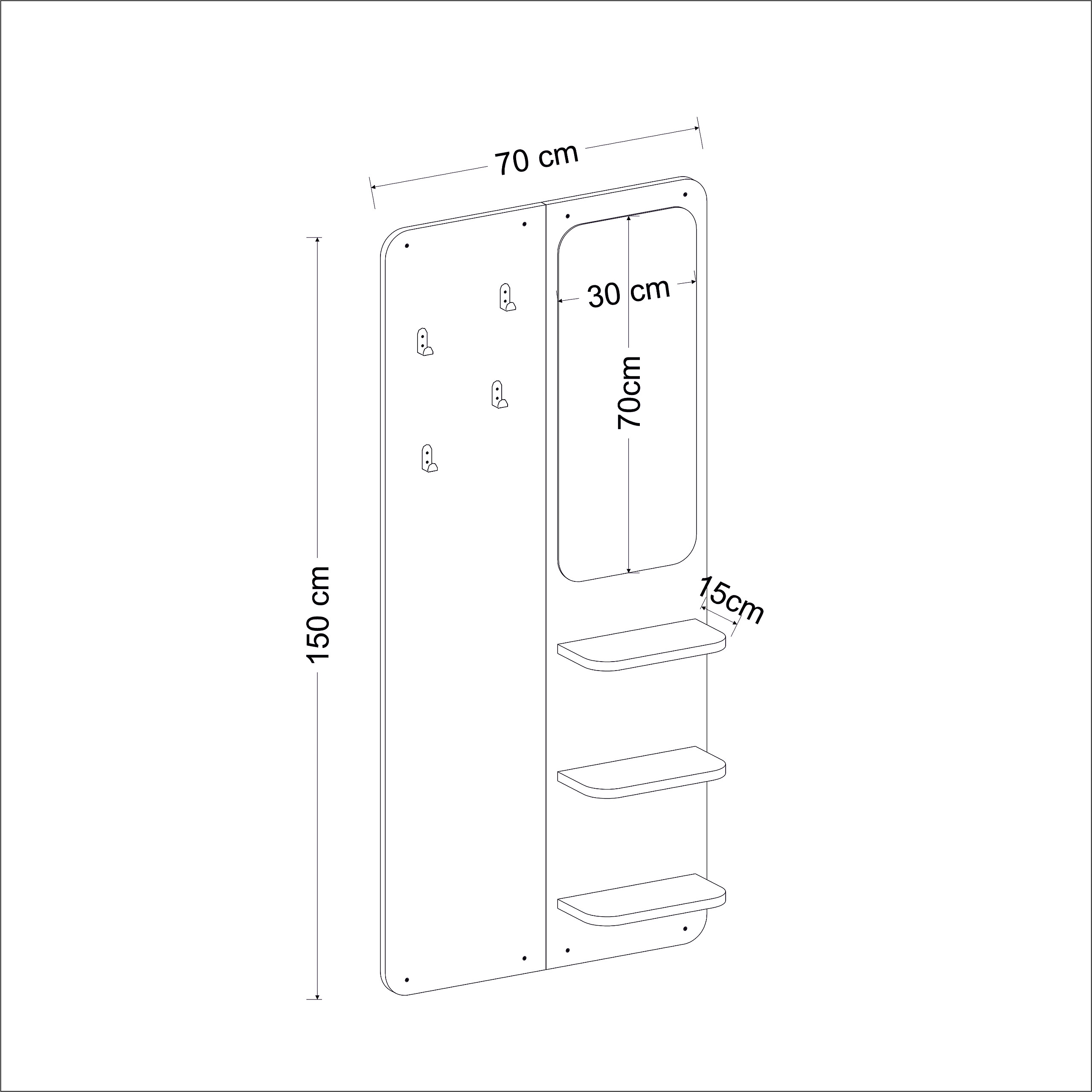 Garderobe Buket weiß Marmoroptik B/H/T: ca. 70x150x15 cm Garderobe Buket weiß Marmoroptik B/H/T: ca. 70x150x15 cm