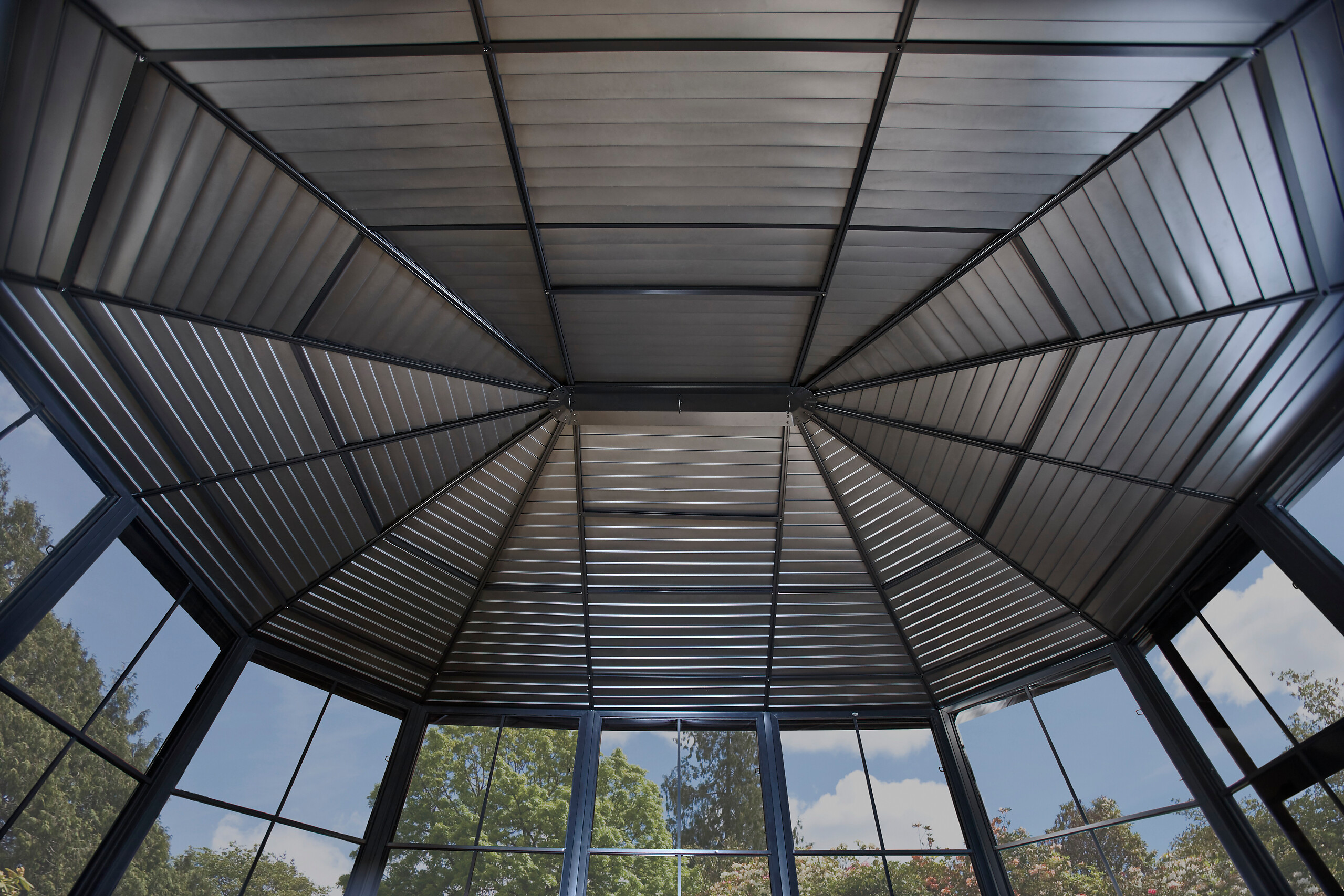 Sojag Kaltwintergarten Charleston anthrazit Aluminium B/H/T: ca. 384x281x384 cm