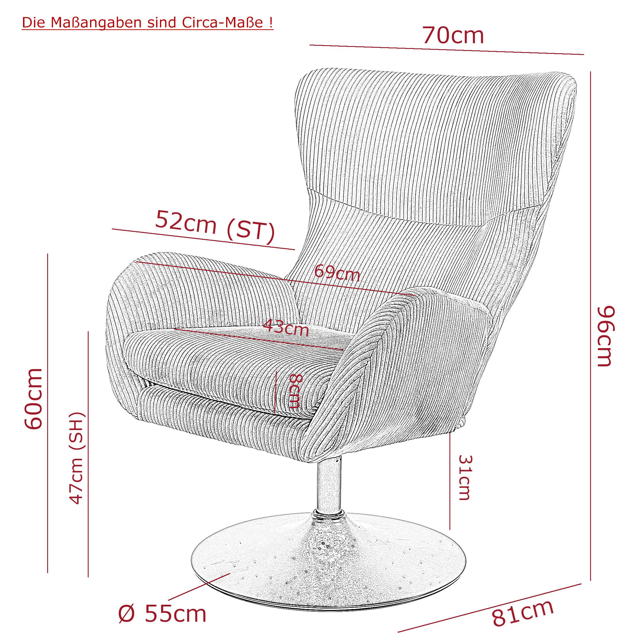 Sessel Samos grün Microfaser B/H/T: ca. 72x96x81 cm