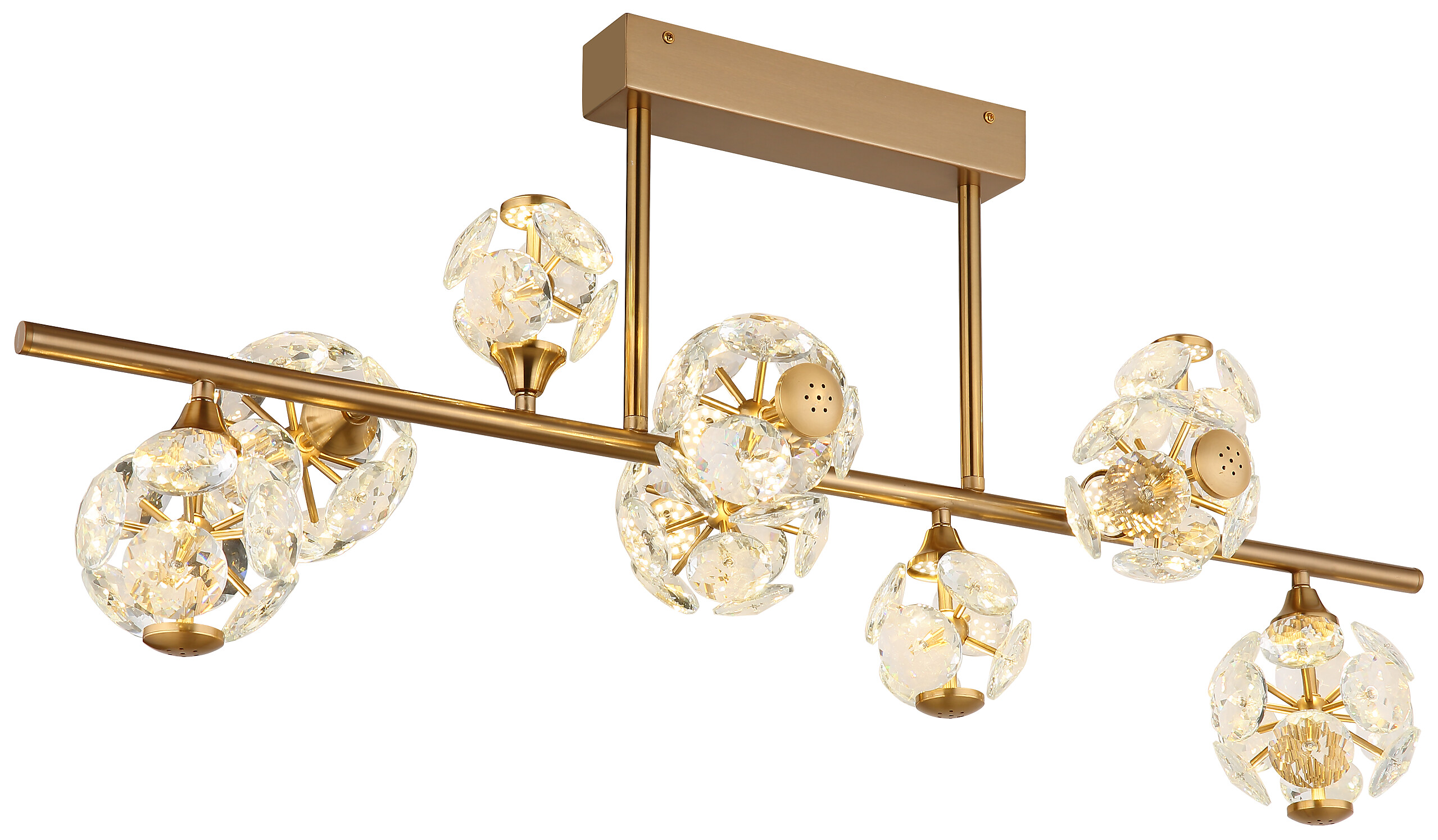 GLOBO Deckenleuchte klar gold Metall B/H/T/L: ca. 34,5x34,5x101x101 cm 1 Brennstellen