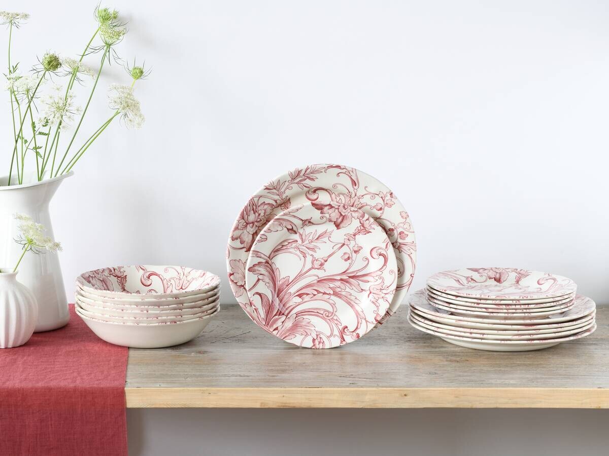 CreaTable Tafelservice Venecia rot Steingut 18 tlg.