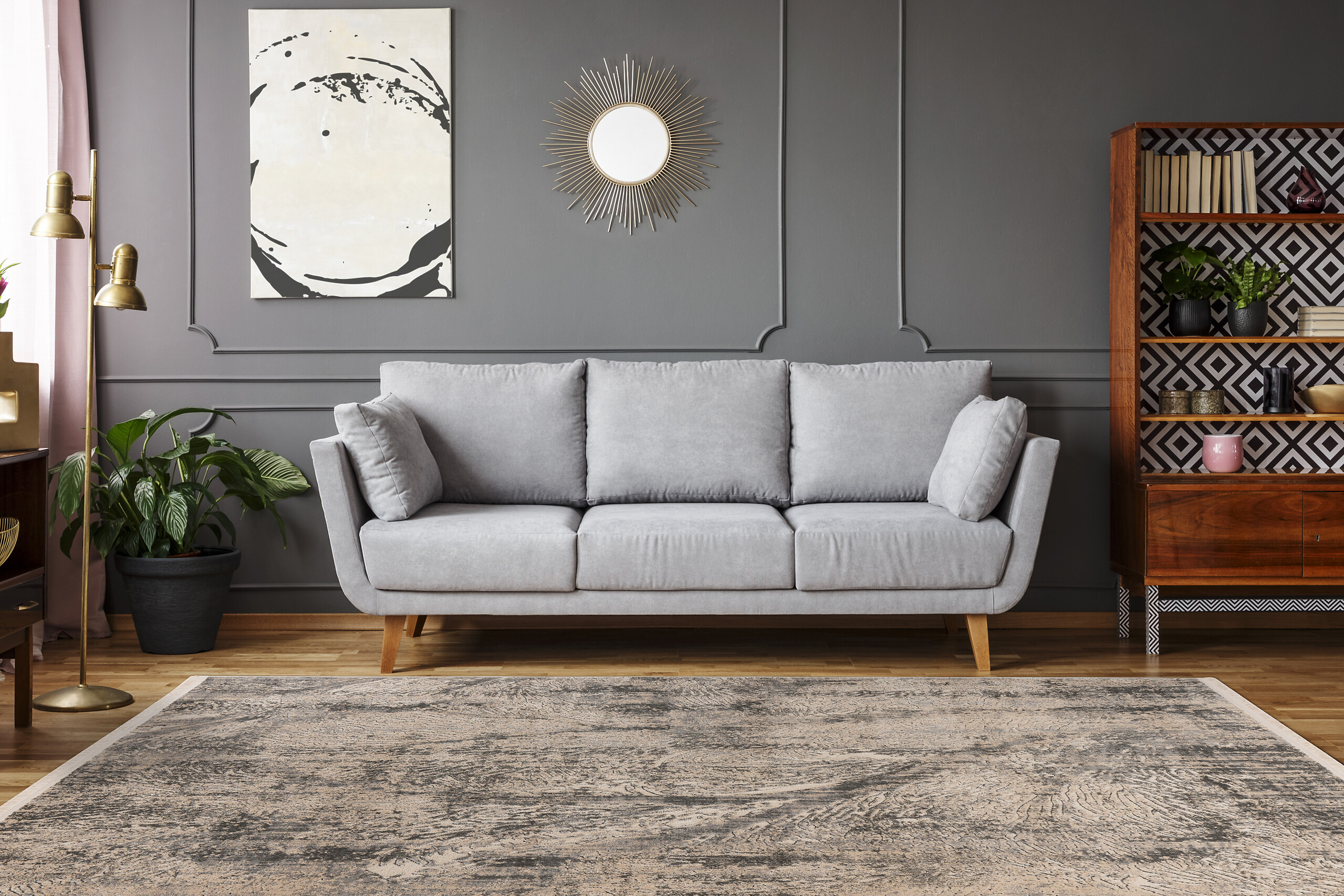 Kayoom Kurzflorteppich Adela 525 grau B/H/L: ca. 120x1,3x170 cm