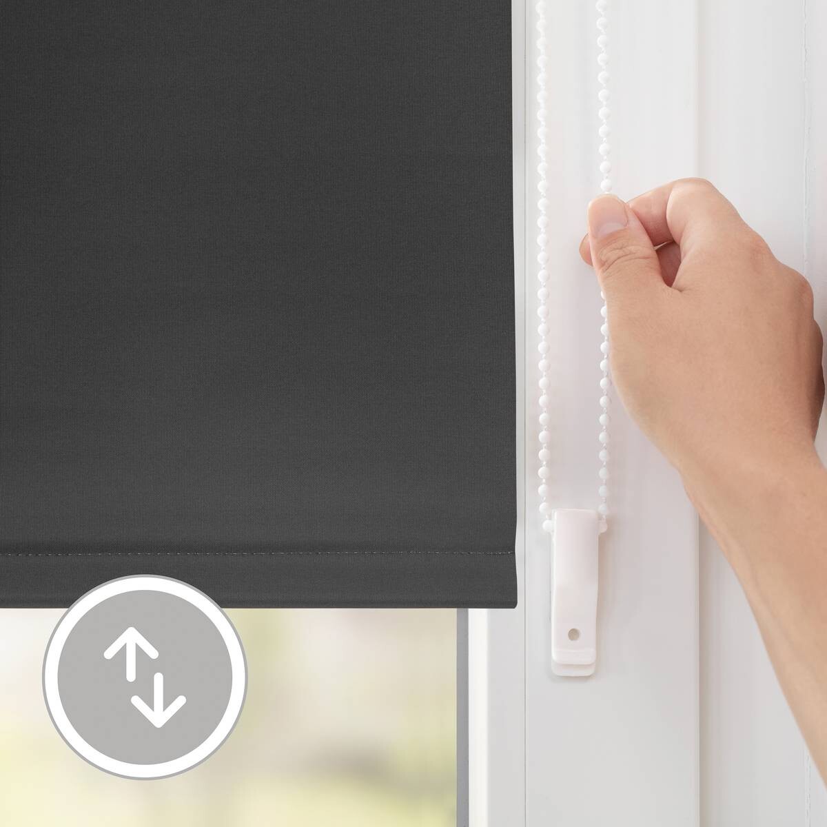 LICHTBLICK Thermo Klebe-/Klemmrollo Verdunklungsqualität anthrazit B/L: ca. 120x150 cm