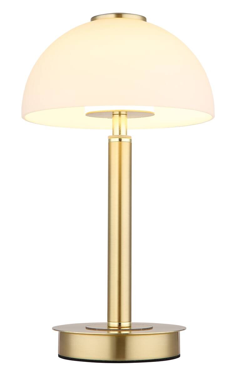 GLOBO LED-Tischleuchte messing Opal Metall Kunststoff Glas H/D: ca. 31,5x18 cm 1 Brennstellen