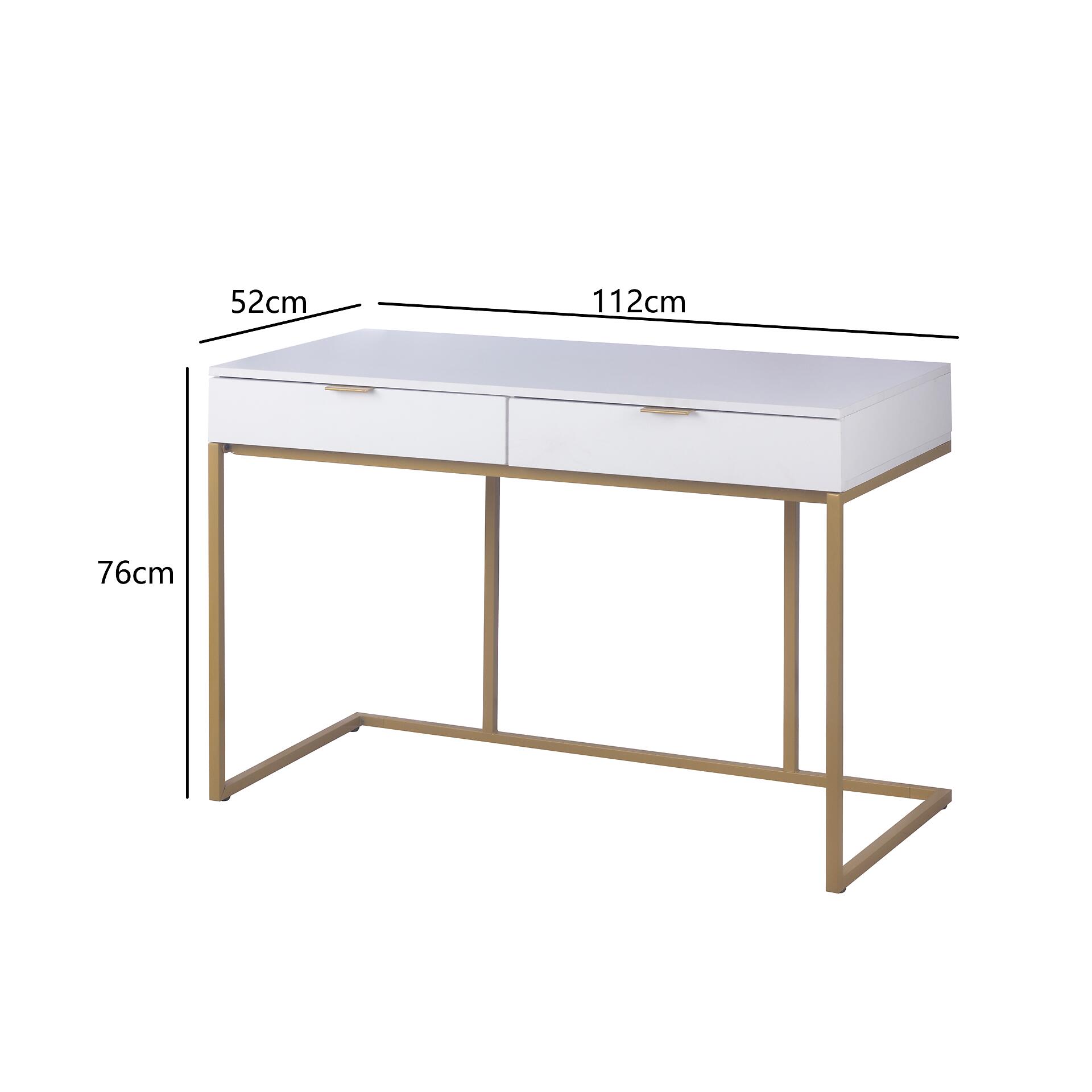 Schreibtisch Jana weiß gold Optik B/H/T: ca. 112x76x52 cm