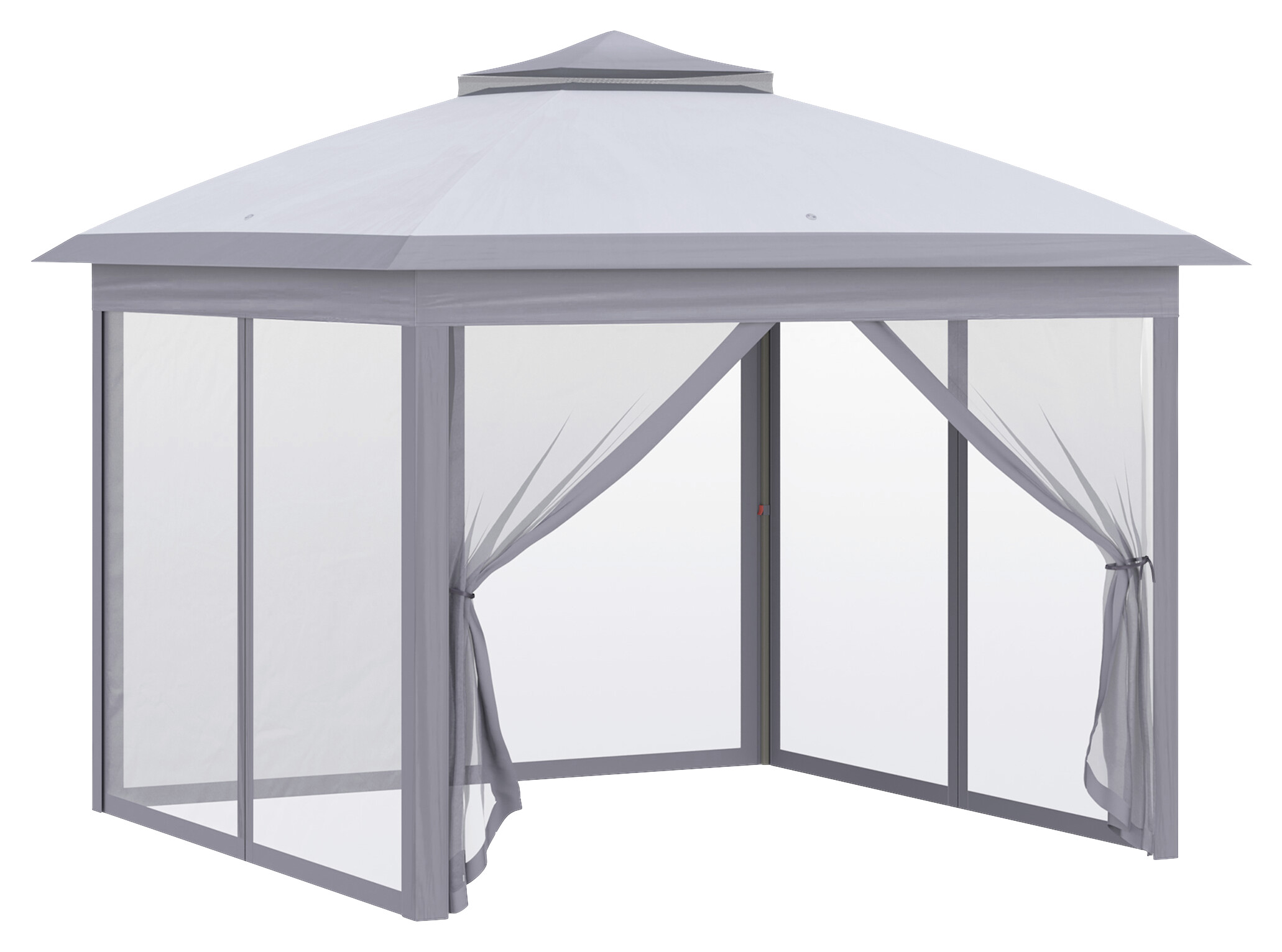 Outsunny Pavillon grau Metall B/H/L: ca. 330x288x330 cm