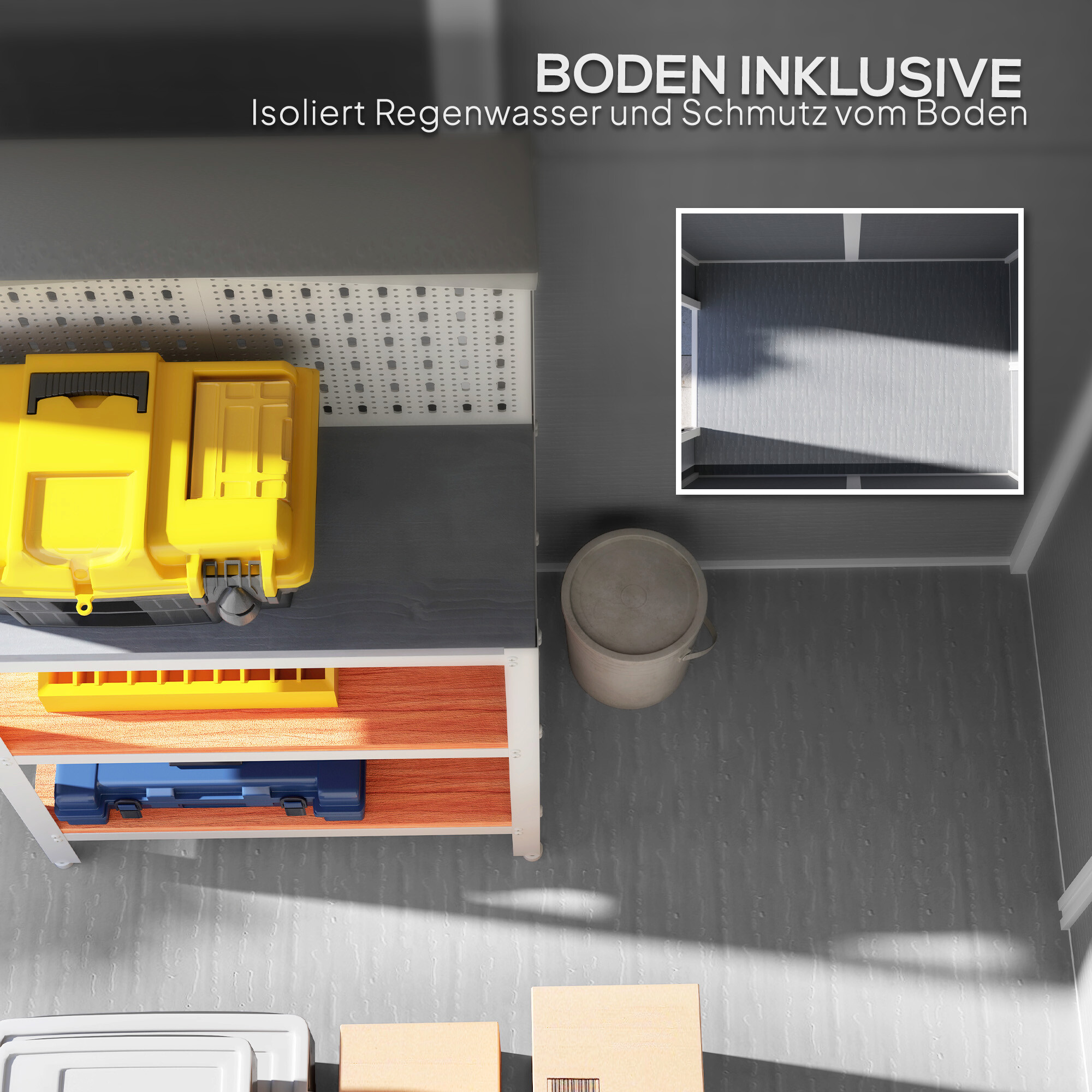 Outsunny Gartenhaus grau B/H/L: ca. 131x198x186 cm