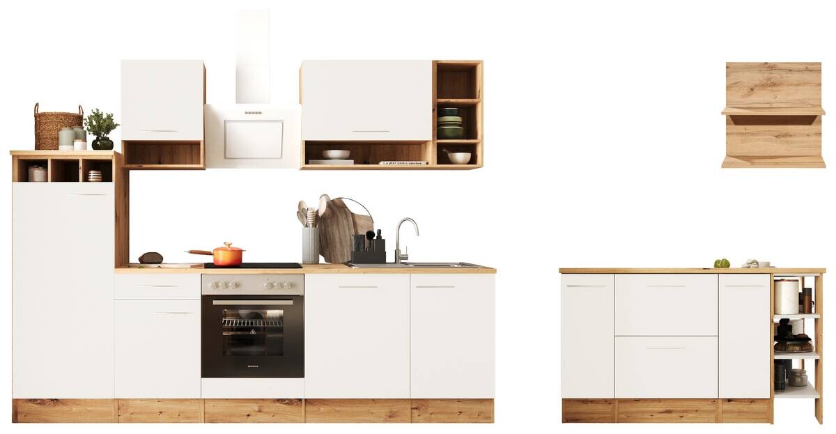 Respekta Inselküche Hilde weiß matt B/H/T: ca. 280x205x60 cm