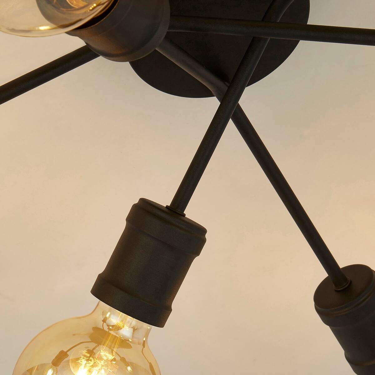 Searchlight Strahler Dance schwarz Stahl B/H/L: ca. 52x15x52 cm E27 6 Brennstellen