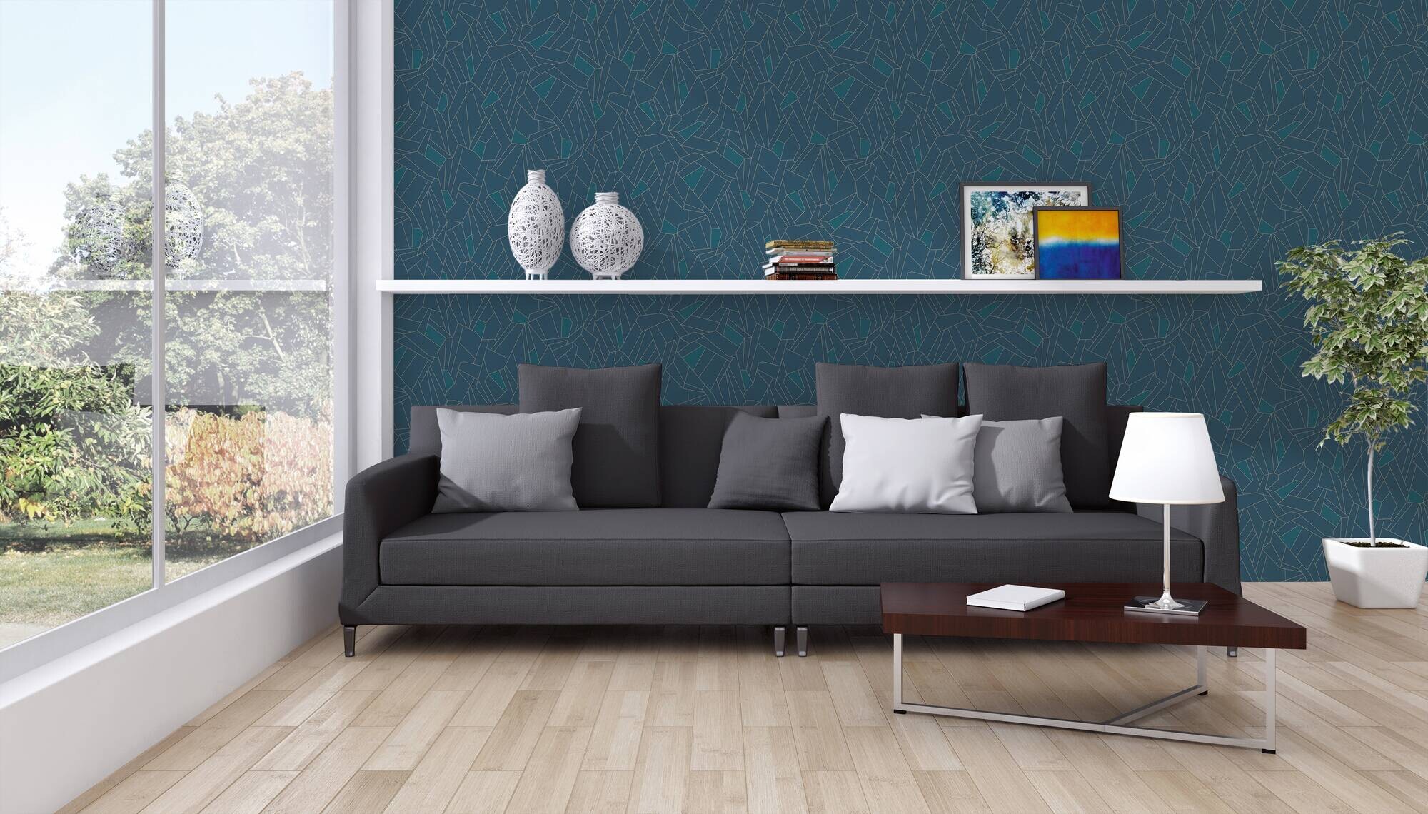 A.S.Creation Vliestapete blau türkis beige B/H/D: ca. 53x1005x8 cm