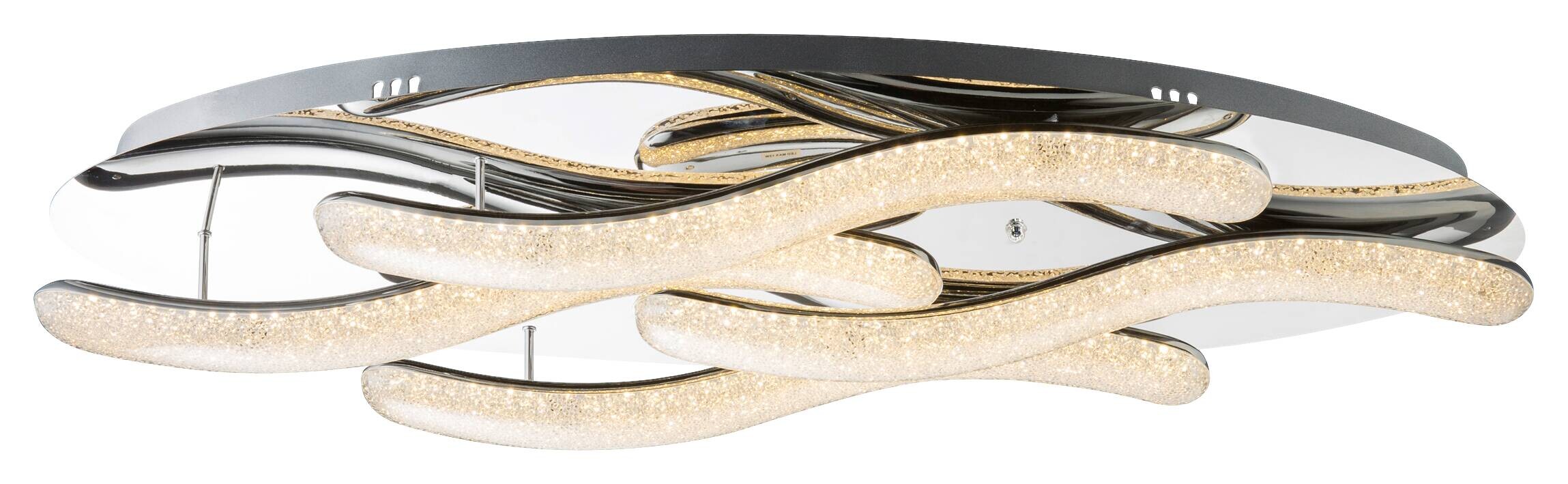 POCOline LED-Deckenleuchte Lio Chrom Metall Acryl B/H/L: ca. 32x12,5x75 cm