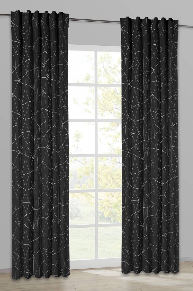 Verdunklungsvorhang Nizza schwarz B/L: ca. 135x235 cm