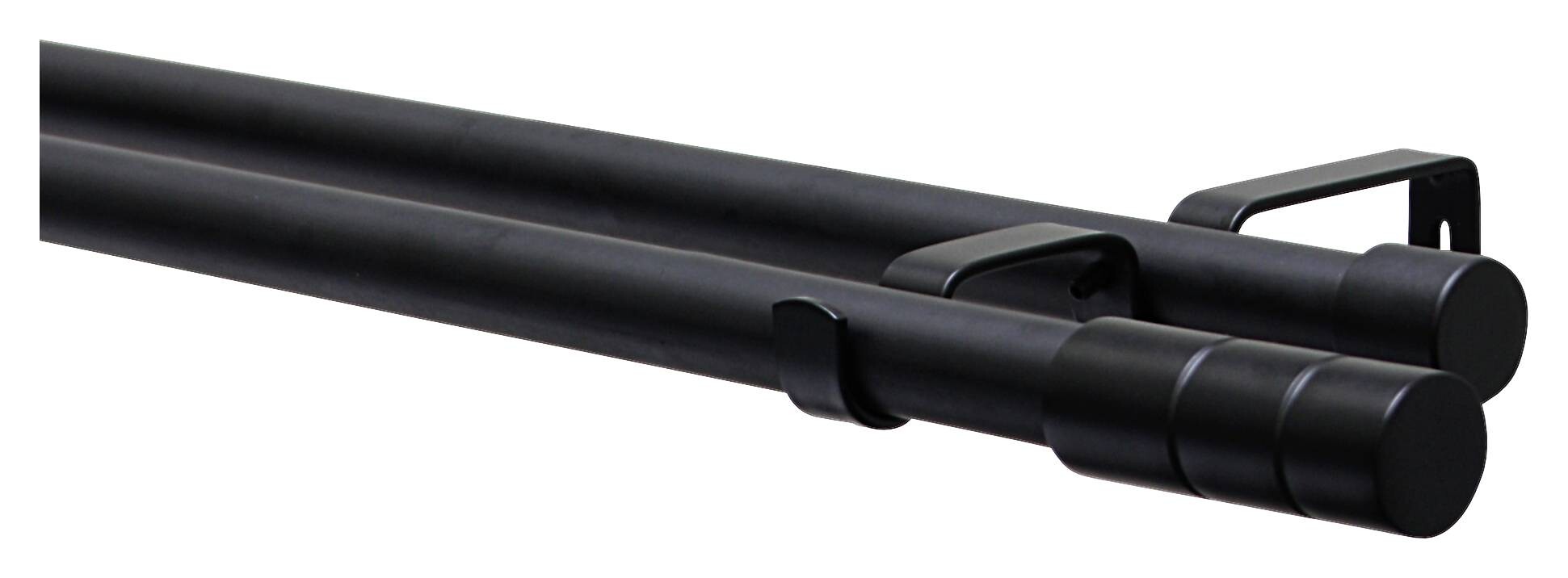 Boviva Stilgarnituren Zylinder mattschwarz Metall D: ca. 1,9 cm ausziehbar von ca. 190 bis 340 cm 2.0 Läufe