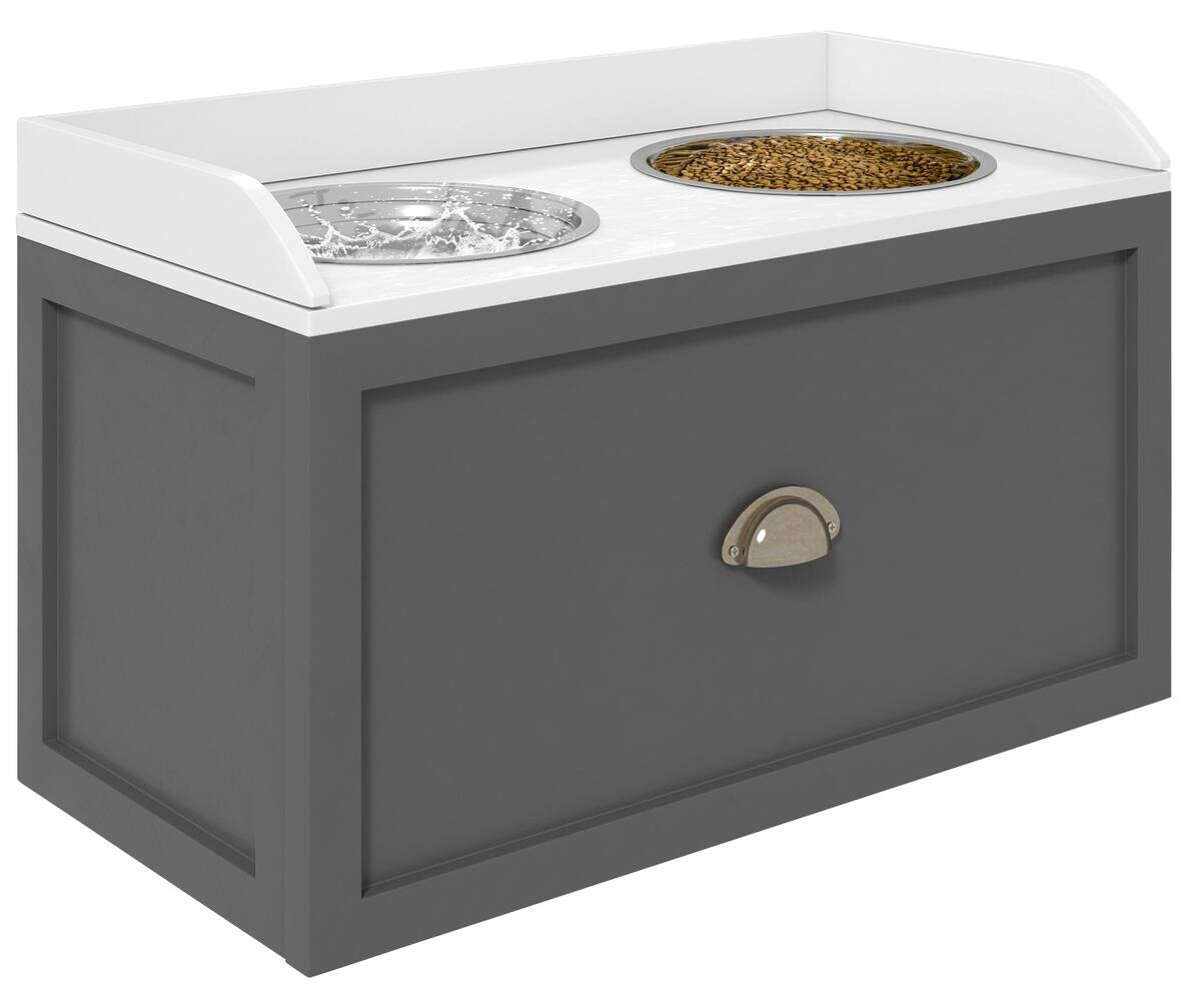 PawHut Hundenapf grau MDF B/H/L: ca. 30x36x60 cm