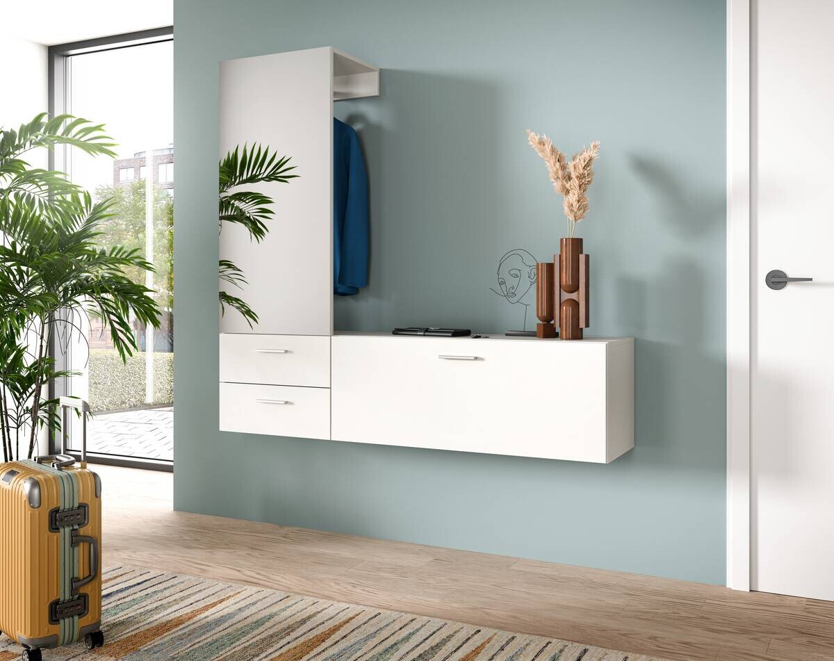 Garderobe VAGA weiß B/H/T: ca. 156x190x36 cm