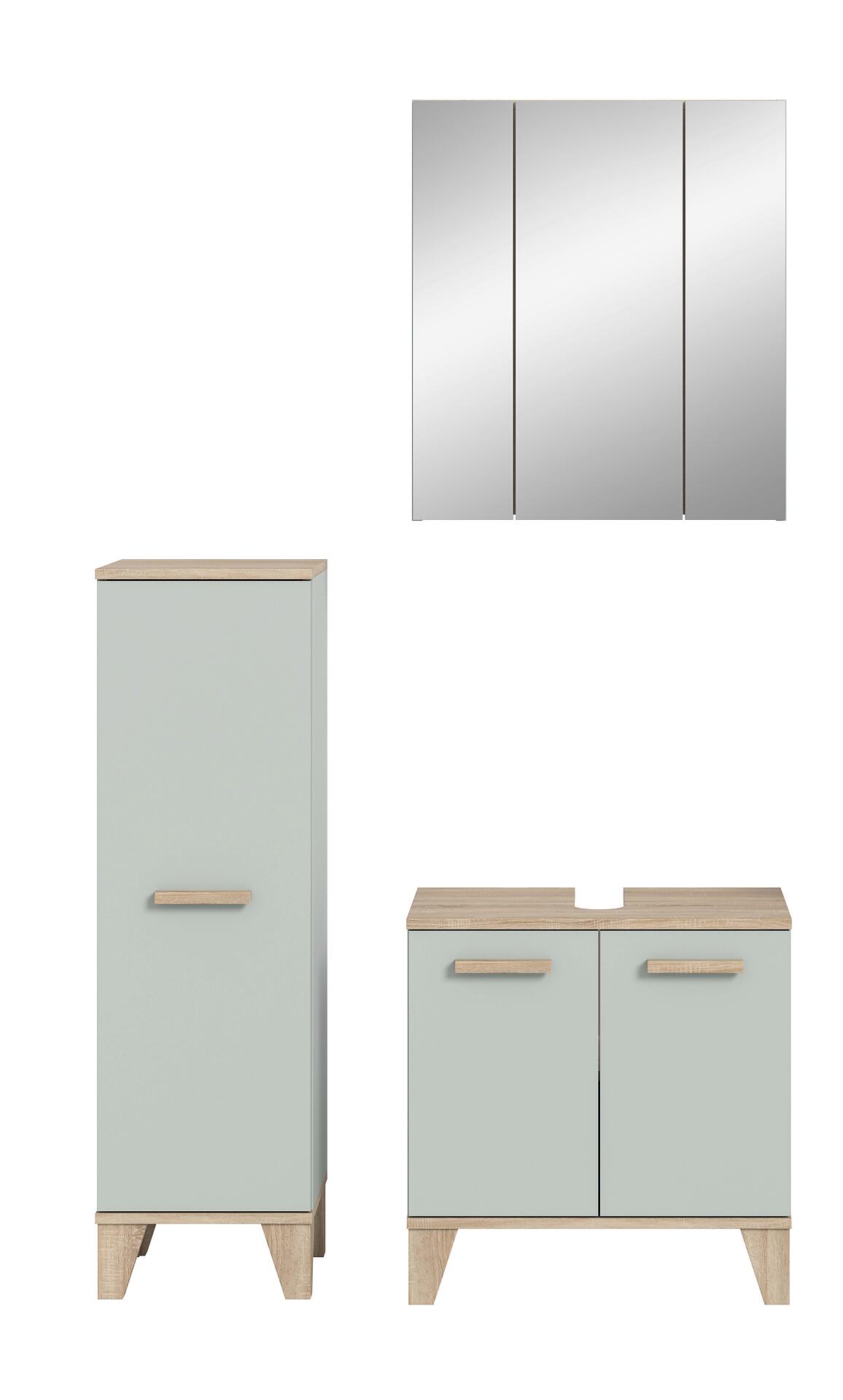 Badezimmer-Set STAR hellgrün Eiche hell Nachbildung B/H/T: ca. 109x190x34 cm