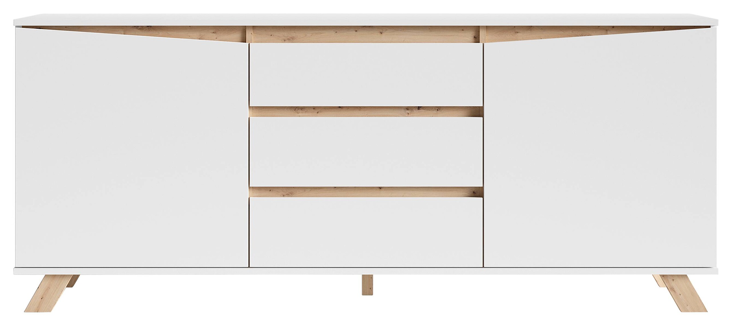 Sideboard VALENTIN weiß Eiche Nachbildung B/H/T: ca. 180x80x38 cm