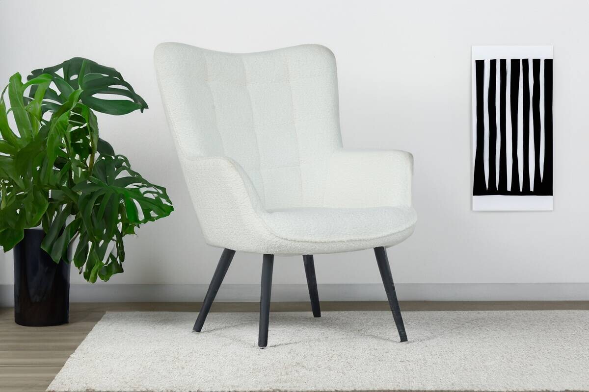 byLIVING Hocker UTA weiß Stoff B/H/T: ca. 72x97x80 cm