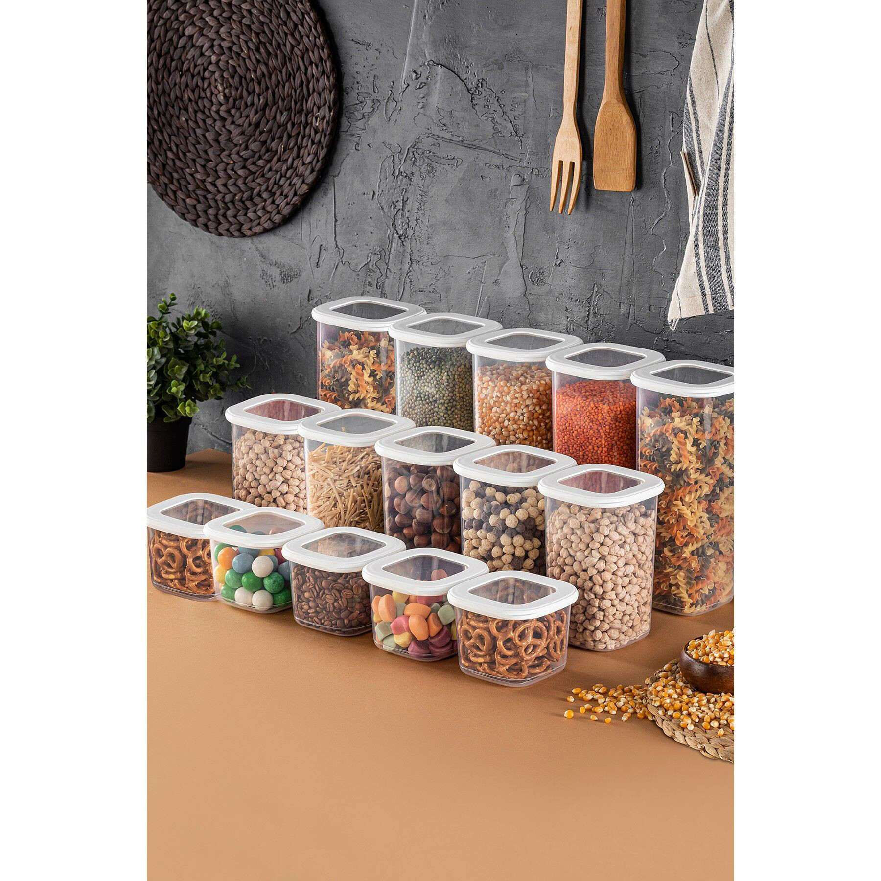 HermiaConcept Vorratsdosenset 15tlg. weiß