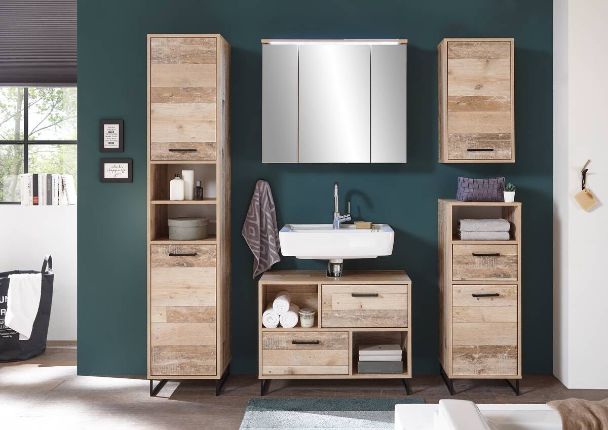 Badkommode Roof Old Wood Nachbildung B/H/T: ca. 38x102x37 cm