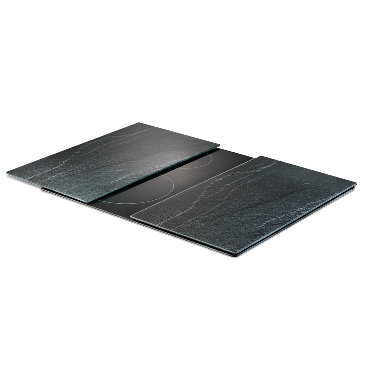 Zeller Herdabdeck-/Schneideplattenset Schiefer schiefer Glas B/H/L: ca. 30x0,8x52 cm