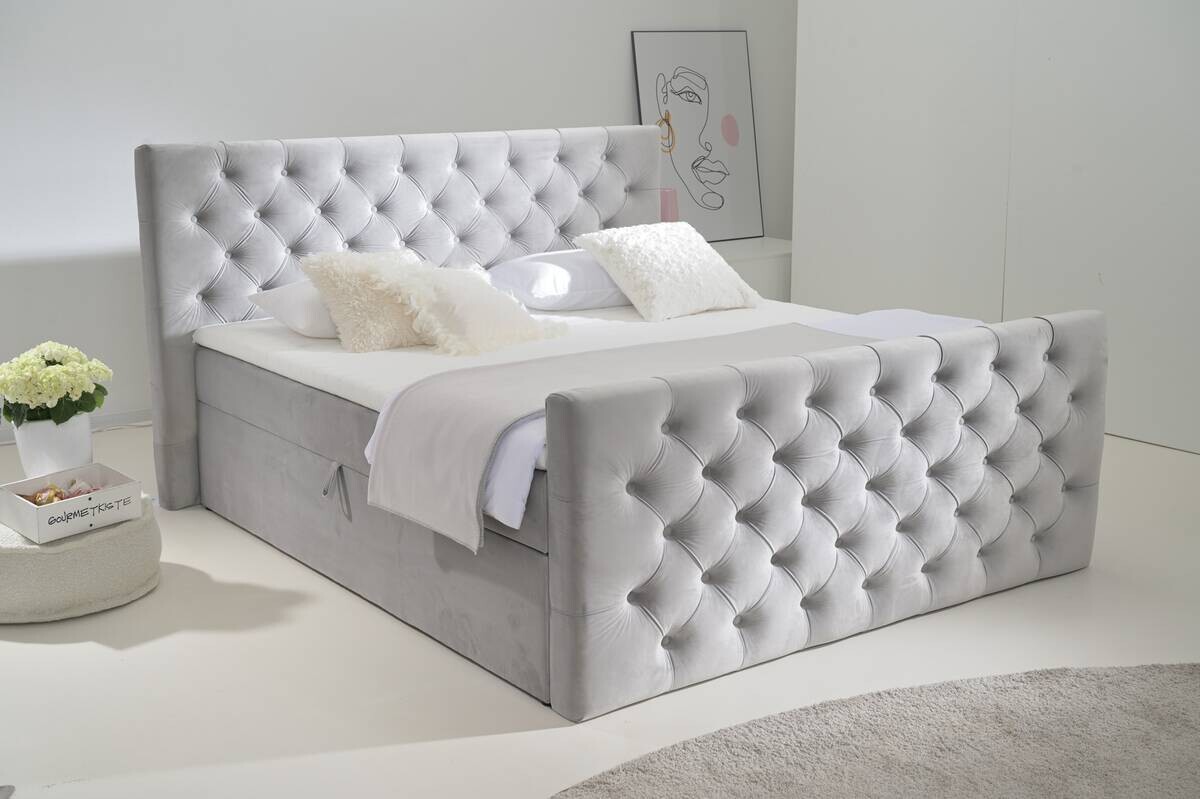 Boxbett Glow Silbergrau Liegefläche B/L: ca. 180x200 cm