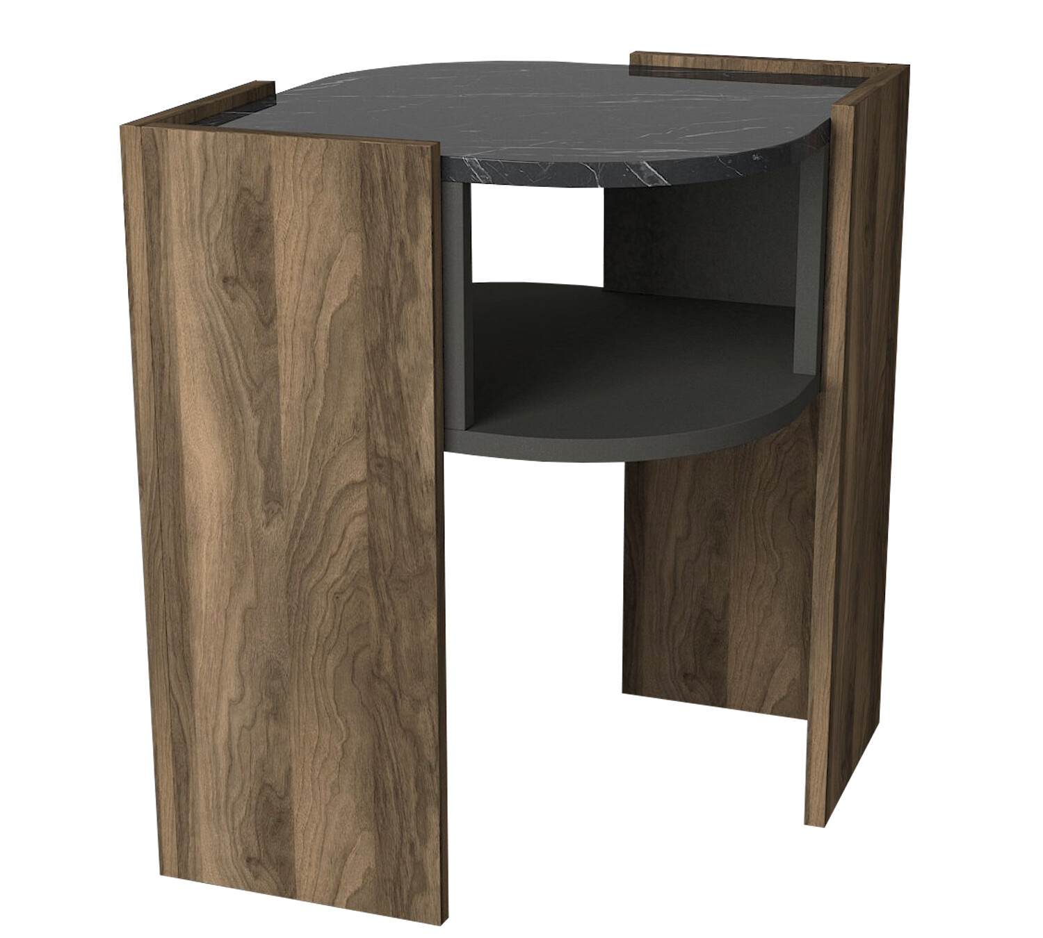 Beistelltisch Marbel walnuss Nachbildung Marmor Optik Spanplatte B/H/T: ca. 47,6x60x22 cm