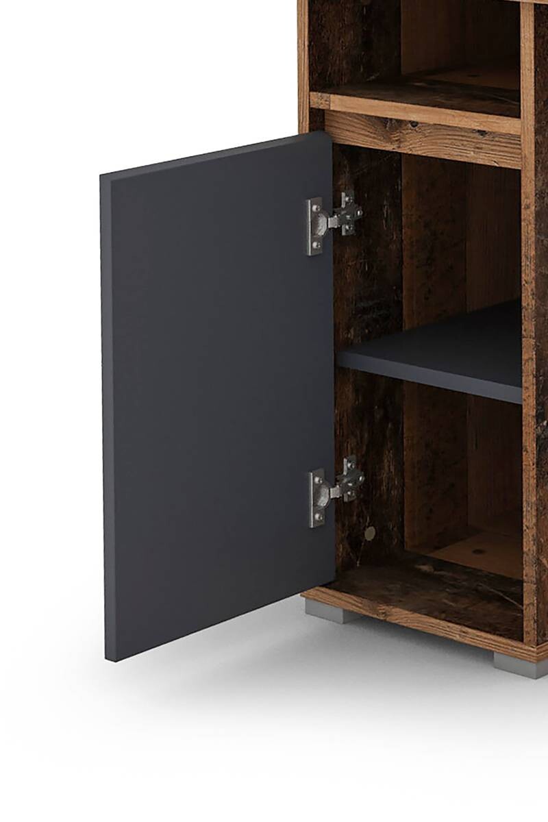 Schreibtisch LOBO Eiche Old Wood Nachbildung anthrazit B/H/T: ca. 138x75x55 cm