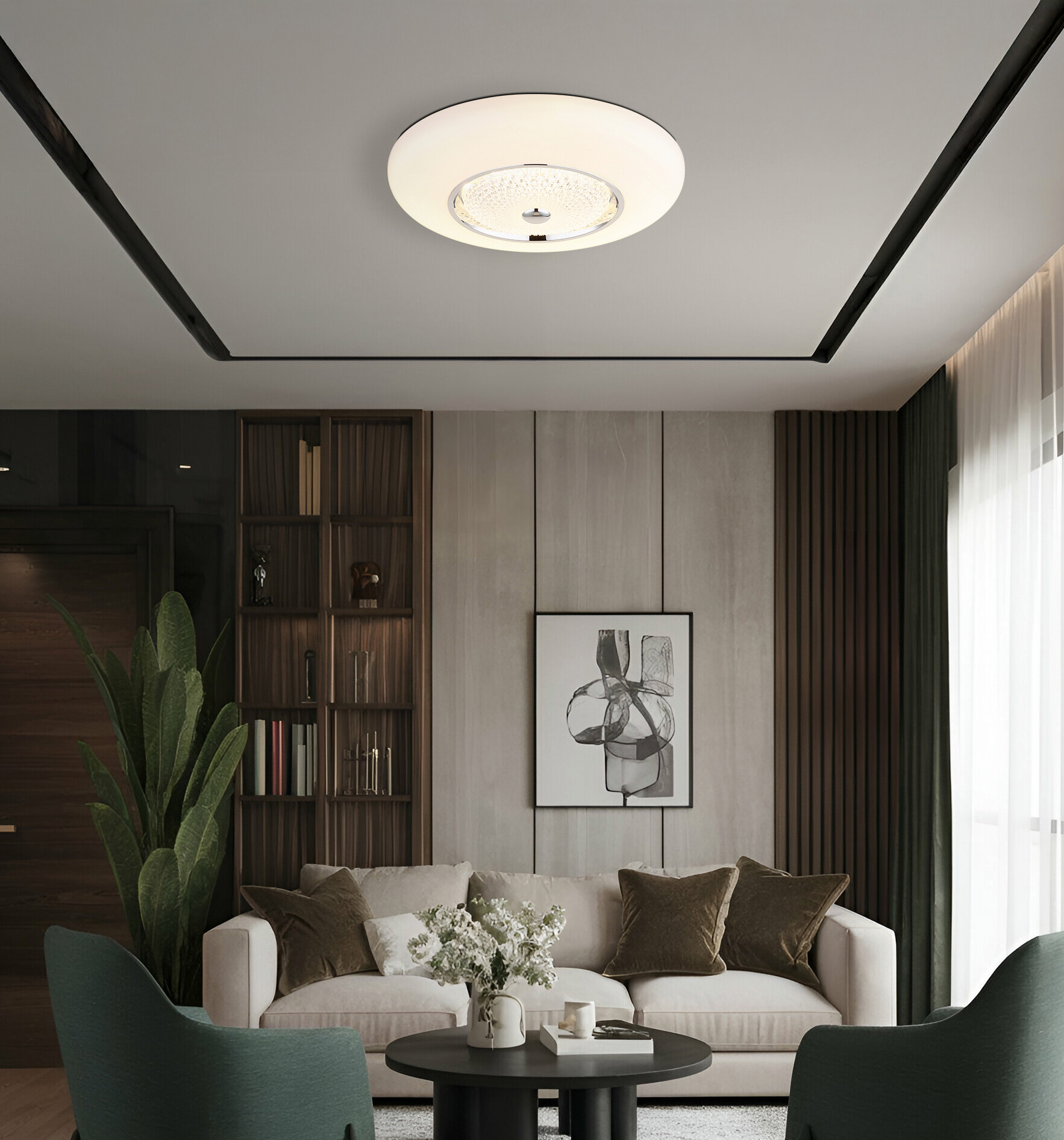 GLOBO Deckenleuchte weiß Opal klar Metall Acryl Kunststoff H/D: ca. 12x59 cm 1 Brennstellen