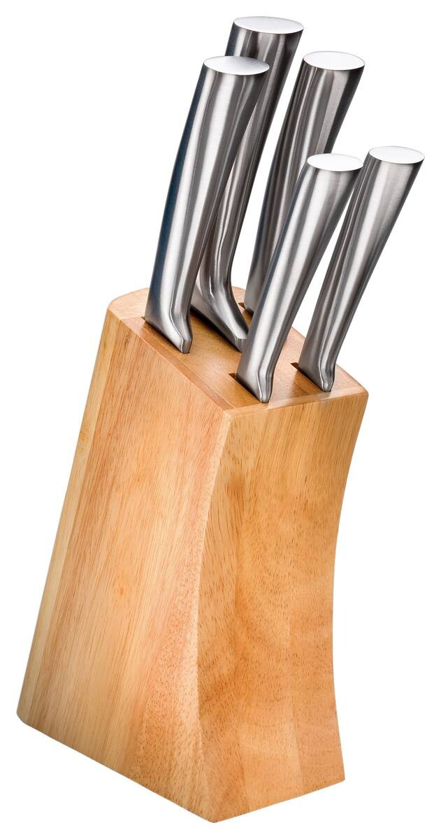JUSTINUS Messerblock silber Edelstahl 6 tlg.