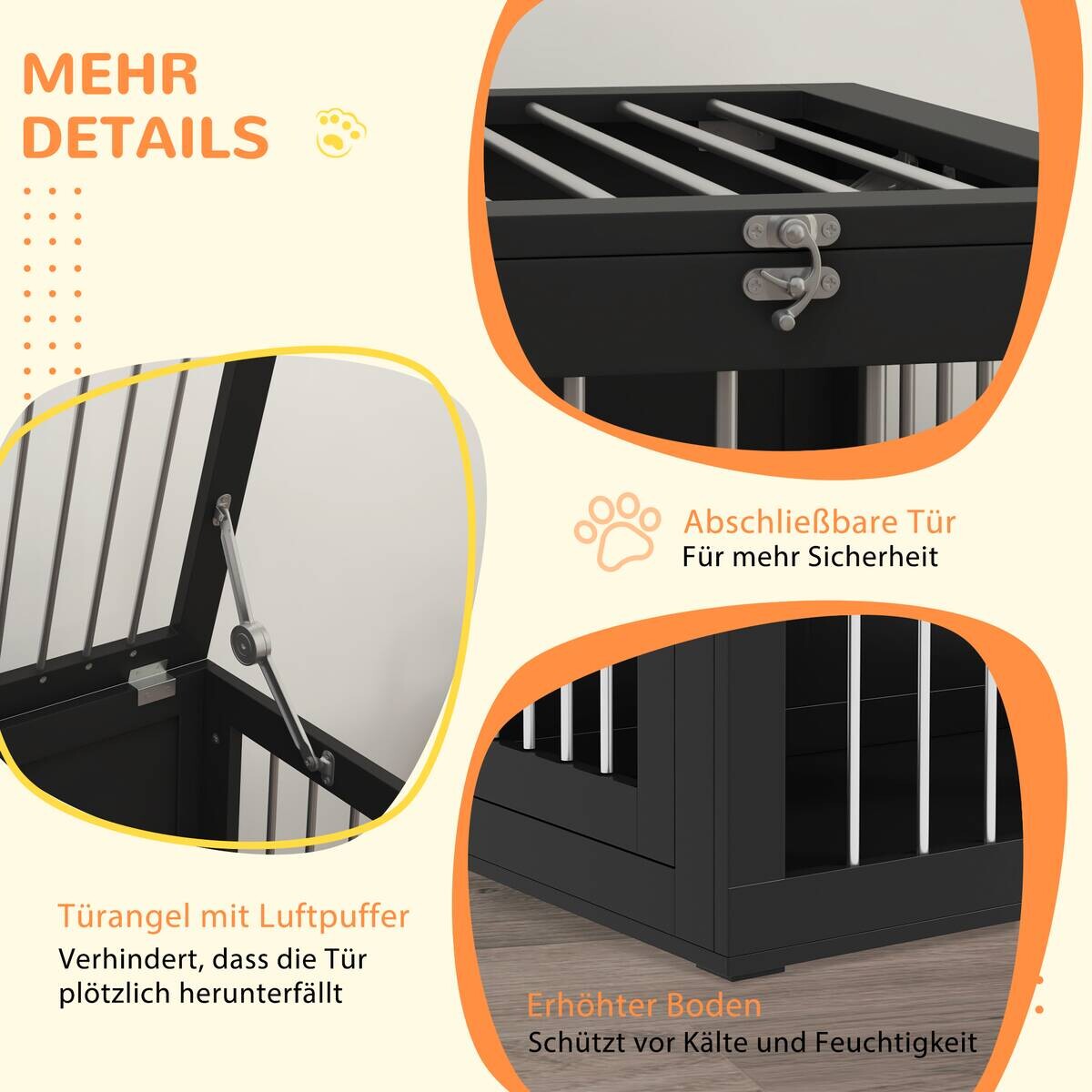 PawHut Hunde-Zubehör schwarz Polypropylen B/H/L: ca. 50x80x56,5 cm