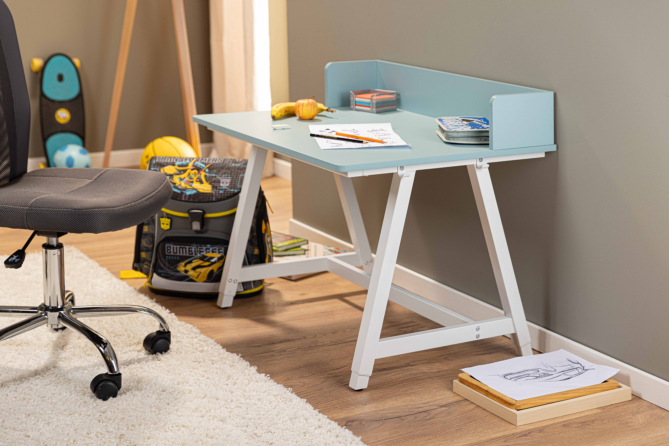 Schreibtisch Emmelie weiß B/H/L: ca. 60x54x80 cm