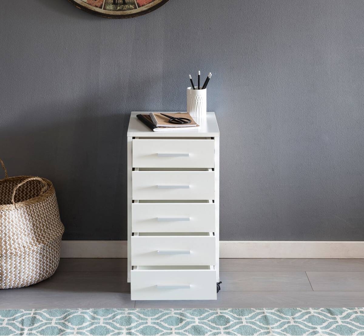 Rollcontainer braun Spanplatte B/H/T: ca. 33x63x63 cm