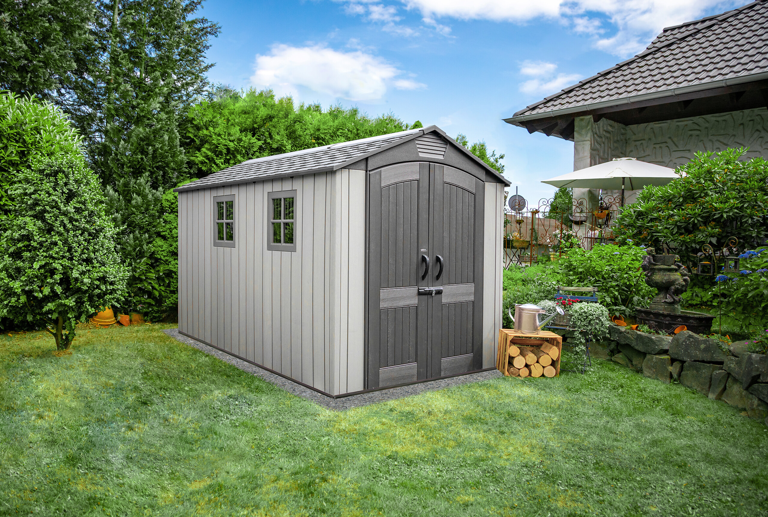 Lifetime Gartenhaus Terra grau B/H/L: ca. 213x228x356 cm