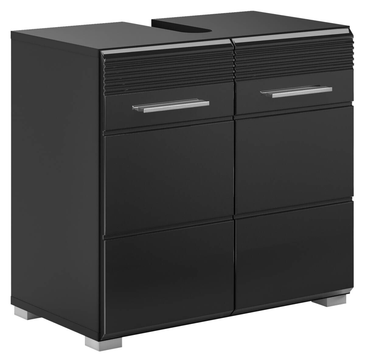 Waschbeckenunterschrank LINUS schwarz schwarz Hochglanz B/H/T: ca. 60x56x34 cm Waschbeckenunterschrank LINUS schwarz schwarz Hochglanz B/H/T: ca. 60x56x34 cm