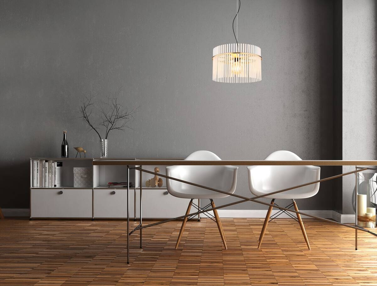 GLOBO Pendelleuchte gold klar Metall H/D: ca. 150x40 cm E27 1 Brennstellen