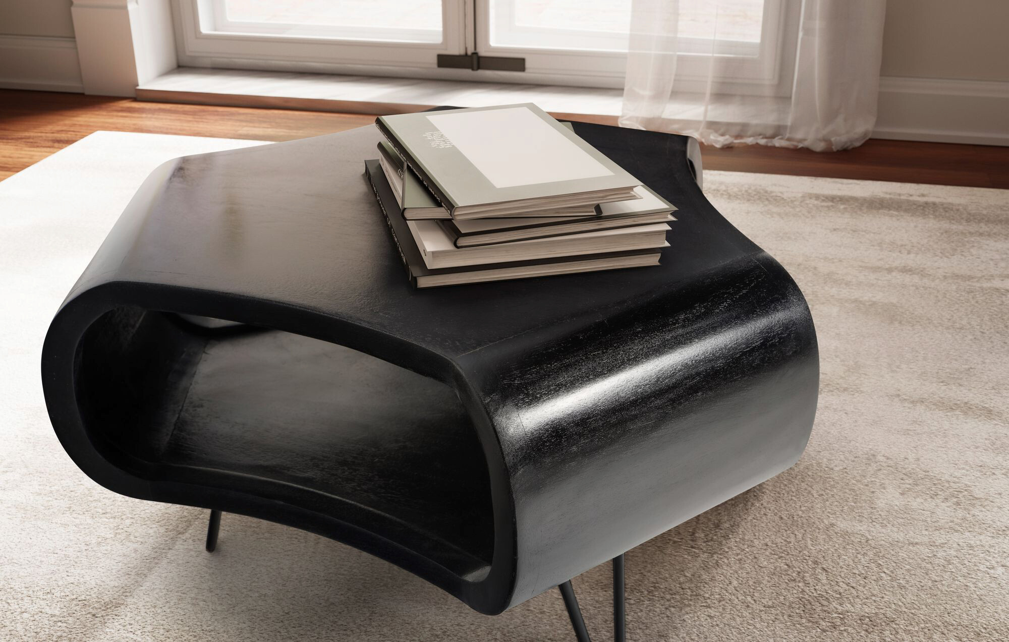 Wohnling Couchtisch schwarz Mango B/H/T: ca. 60x35x60 cm