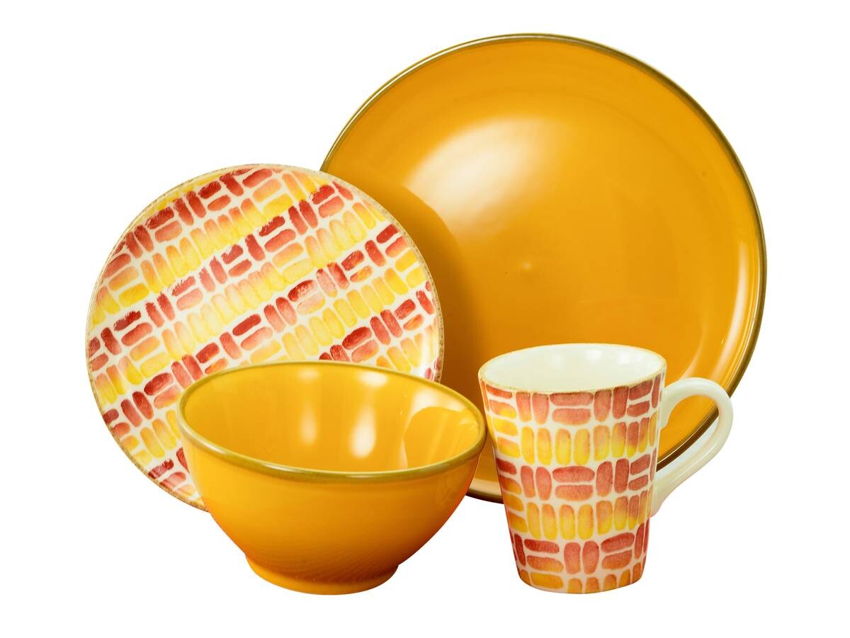 CreaTable Kombiservice MARBELLA orange Steingut 16 tlg.